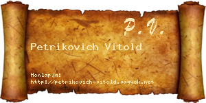 Petrikovich Vitold névjegykártya